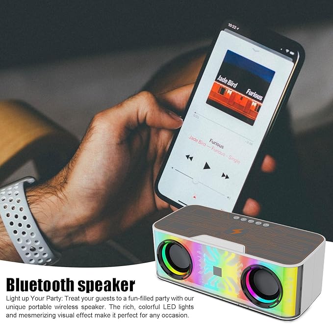 Altavoz RGB con bluetooth y carga inalámbrica