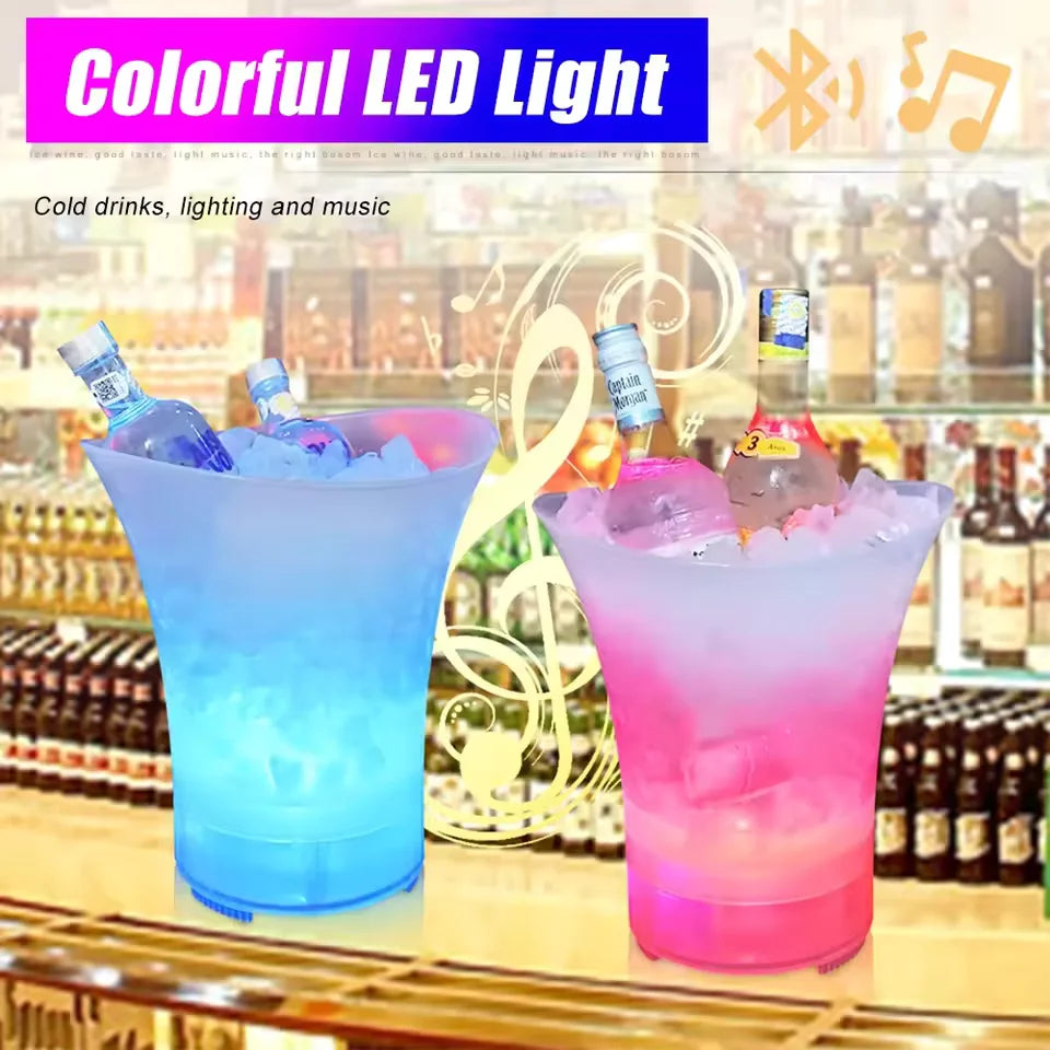 Cubeta de Hielo LED + Altavoz Bluetooth - Con Luces LED
