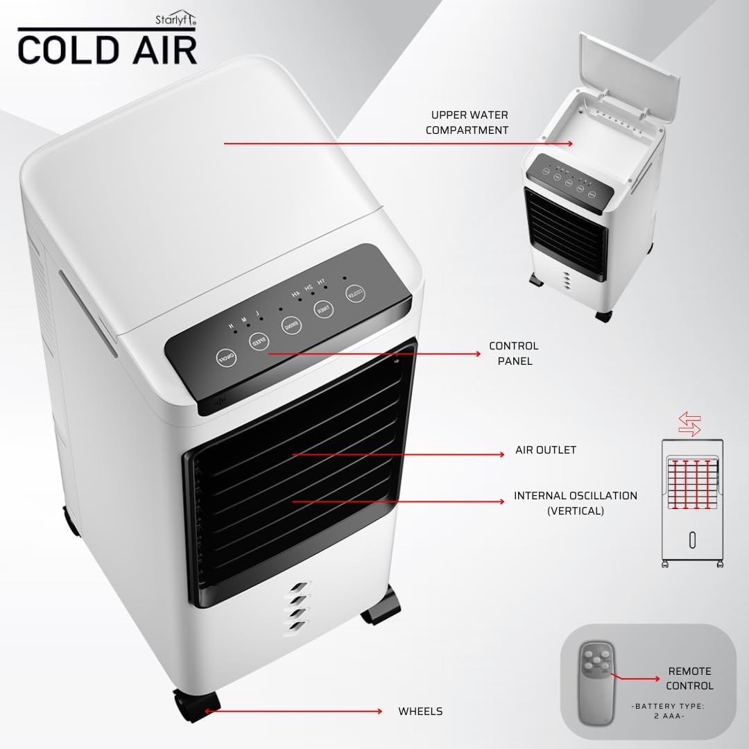 Climatizador Portátil 3 en 1 Starlyf®: Enfriador, Humidificador y Purificador de Aire