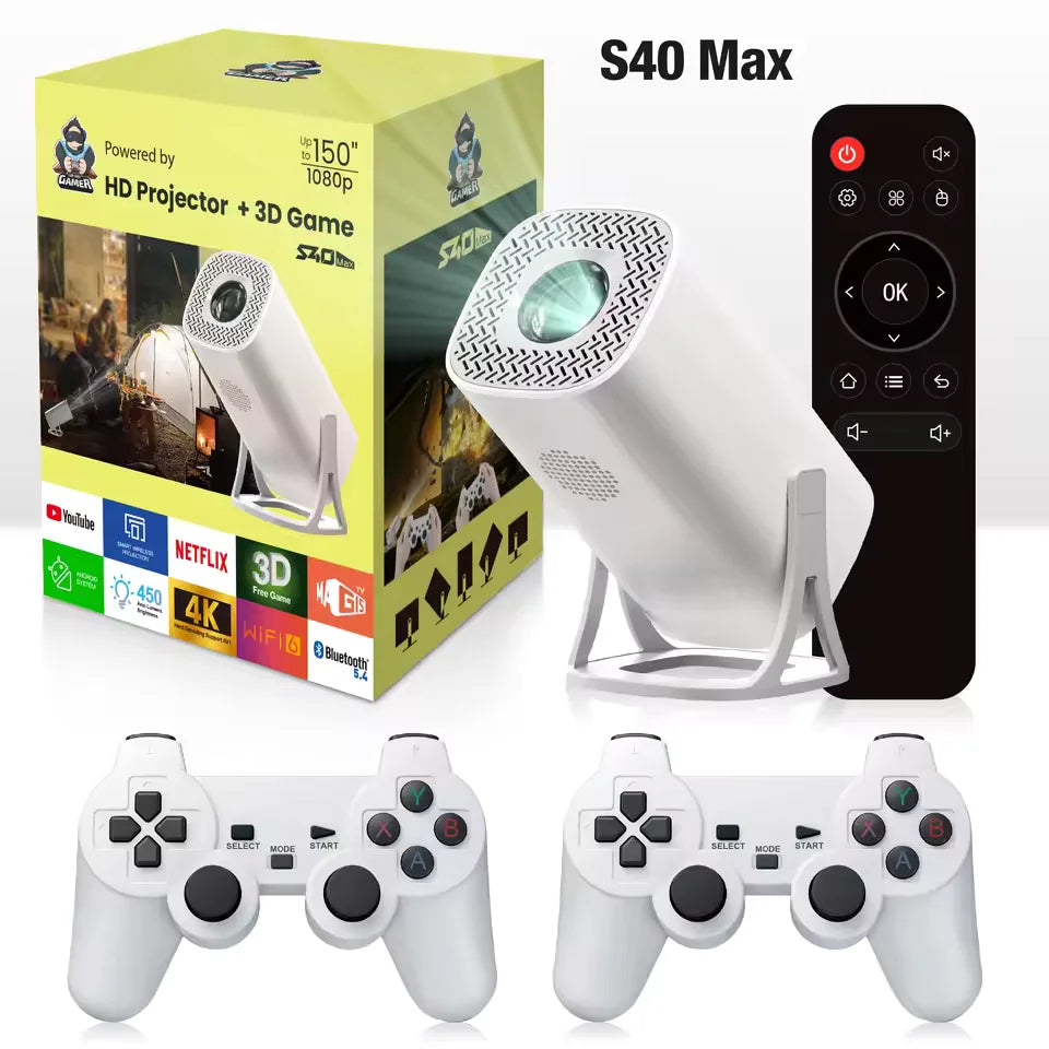 Proyector Full HD 1080p con videojuegos + 2 Mandos
