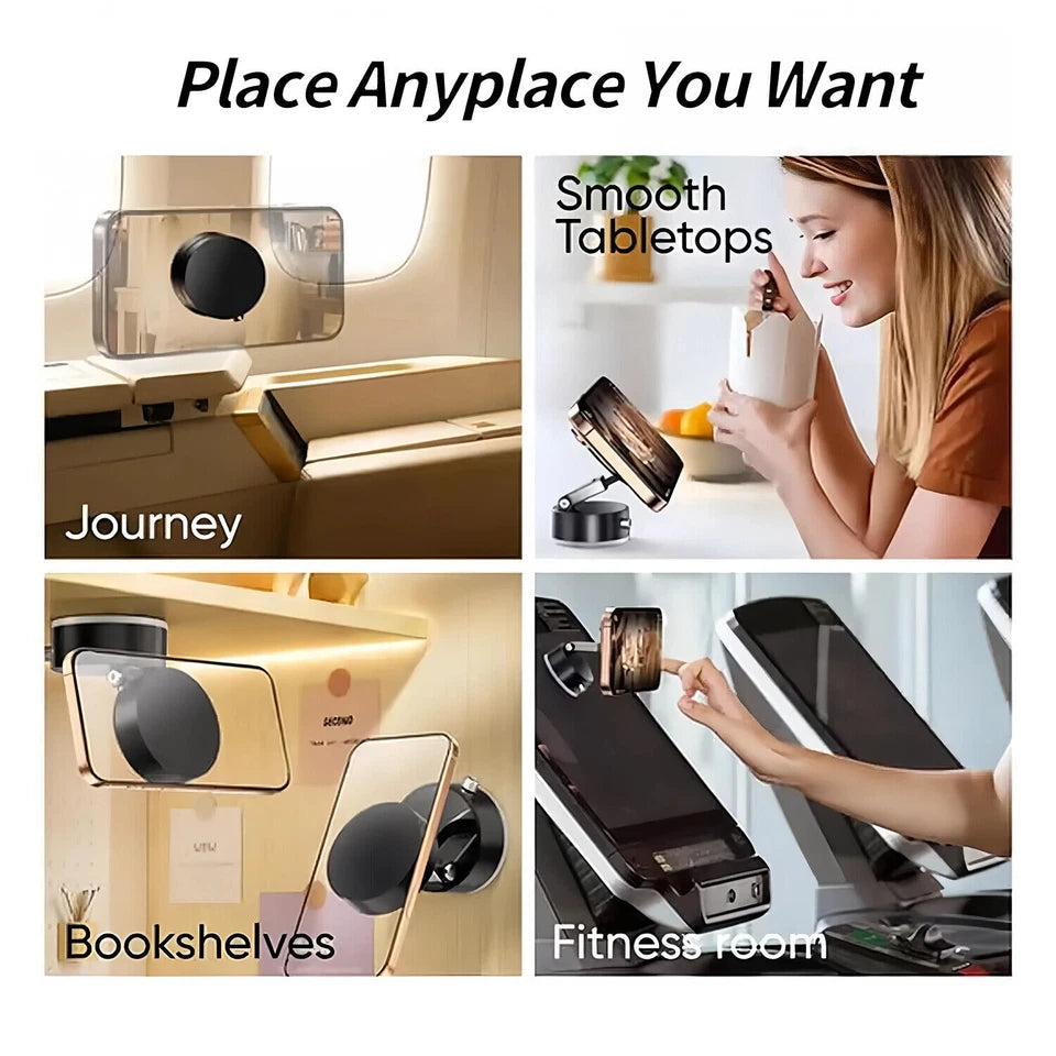 Soporte Magnético al Vacío para Teléfono Móvil 360° – Ventosa Fuerte y Plegable