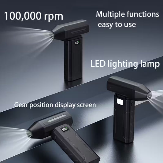 Soplador de Mano Ultrapotente Portátil USB y 5 Niveles de Potencia Ideal para Limpieza de Polvo y Secado Localizado Compacto y Ligero