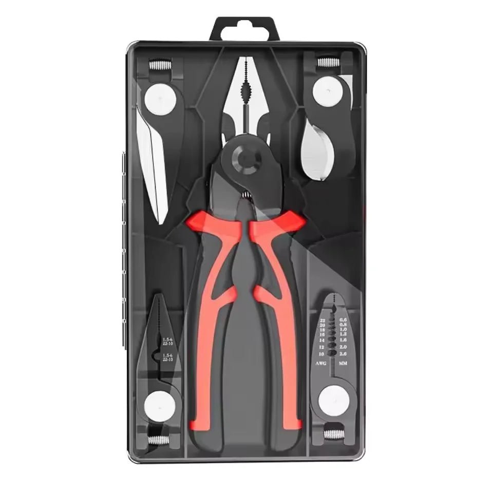 Alicates Multifuncionales 5 en 1 con Cabezales Intercambiables – Herramienta Compacta de Bricolaje - innovagizmo.com