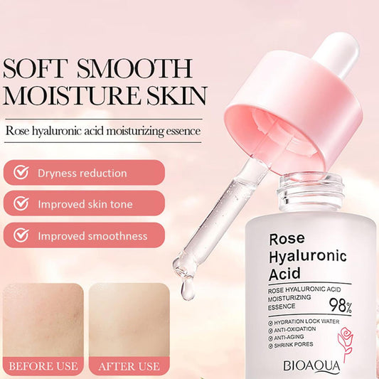 Esencia Facial de Rosa y Ácido Hialurónico – Hidratación Profunda, Luminosidad Natural y Nutrición en 30 ml - innovagizmo.com