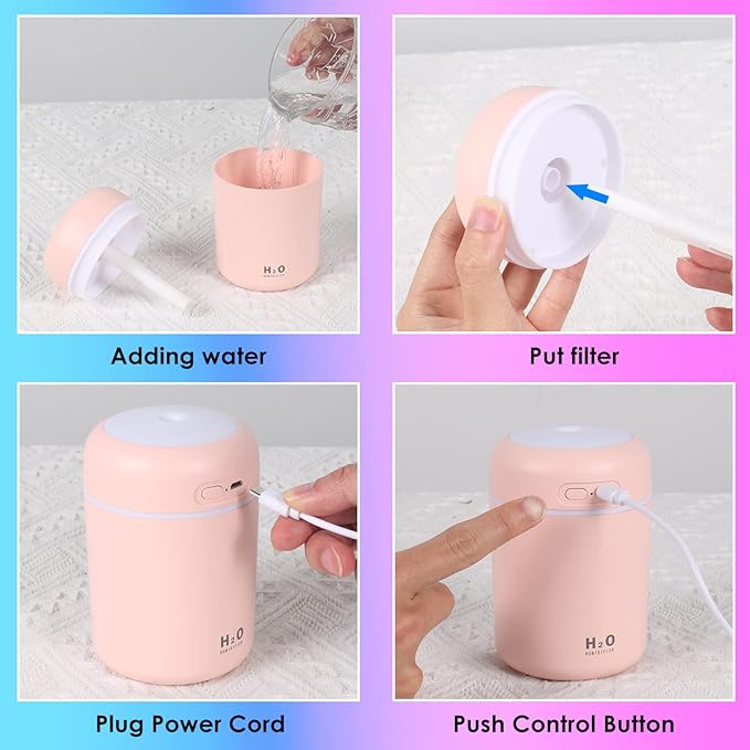 Humidificador LED rosa - innovagizmo.com