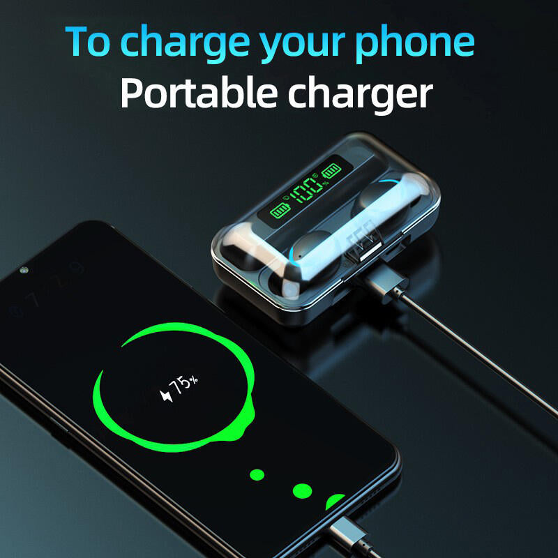 Auriculares Inalámbricos F9 con Pantalla LED y Estuche de Carga