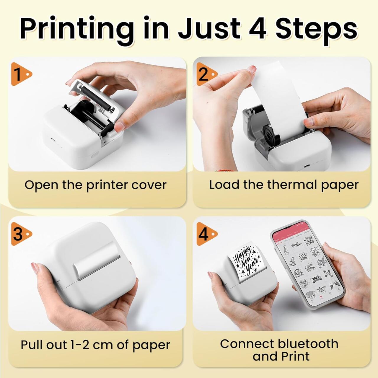 Imprime Fotos y Etiquetas Sin Tinta - M2 Mini Impresora Térmica Portátil Bluetooth y WiFi