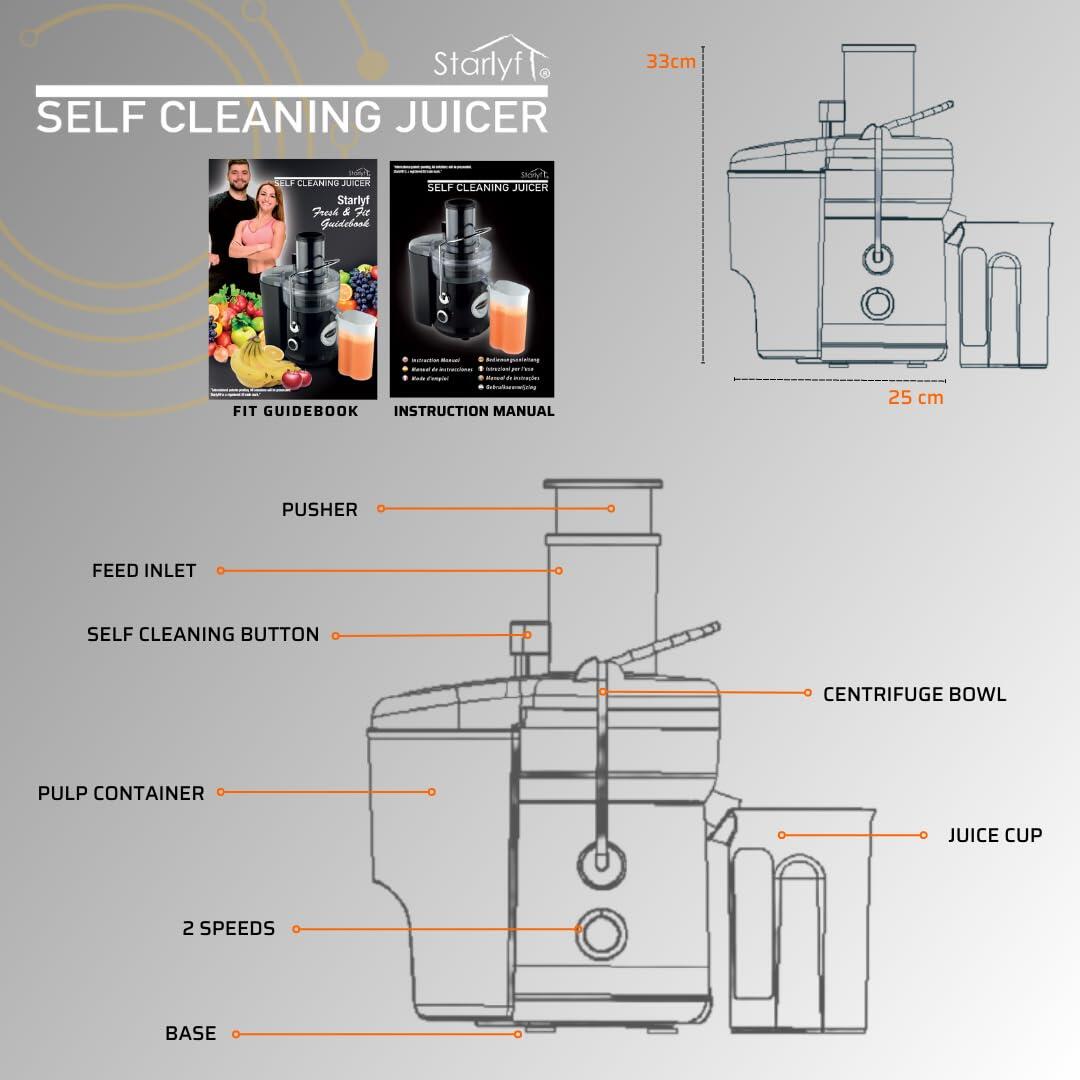 Licuadora con Autolimpieza – Jugo Natural en Segundos, 600W Potencia