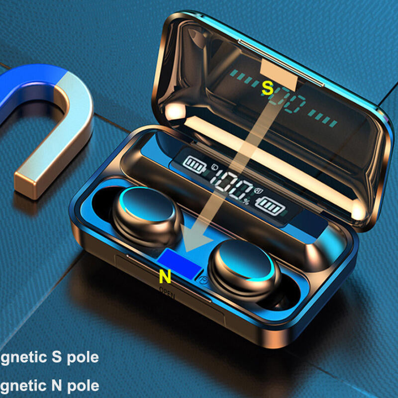 Auriculares Inalámbricos F9 con Pantalla LED y Estuche de Carga