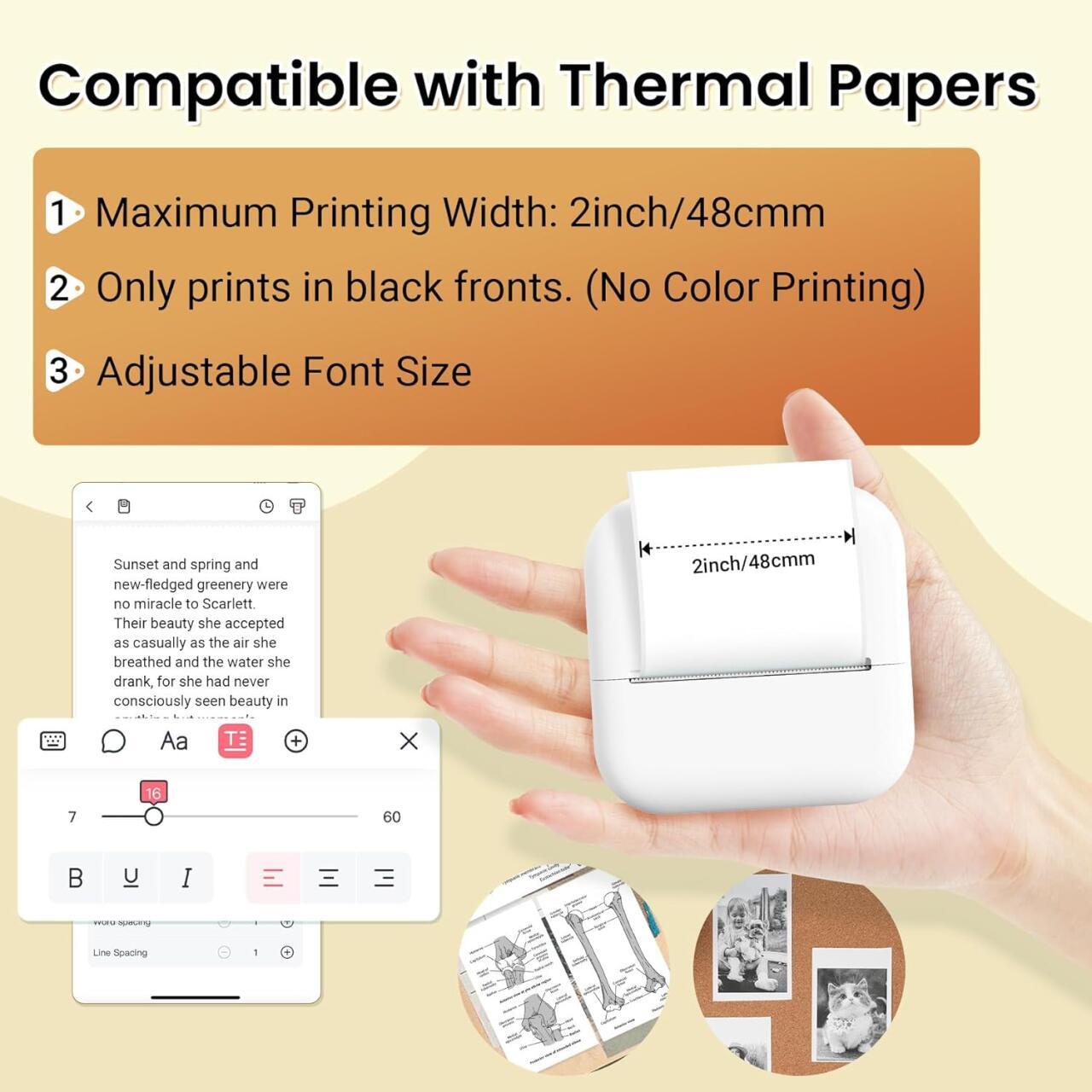 Imprime Fotos y Etiquetas Sin Tinta - M2 Mini Impresora Térmica Portátil Bluetooth y WiFi