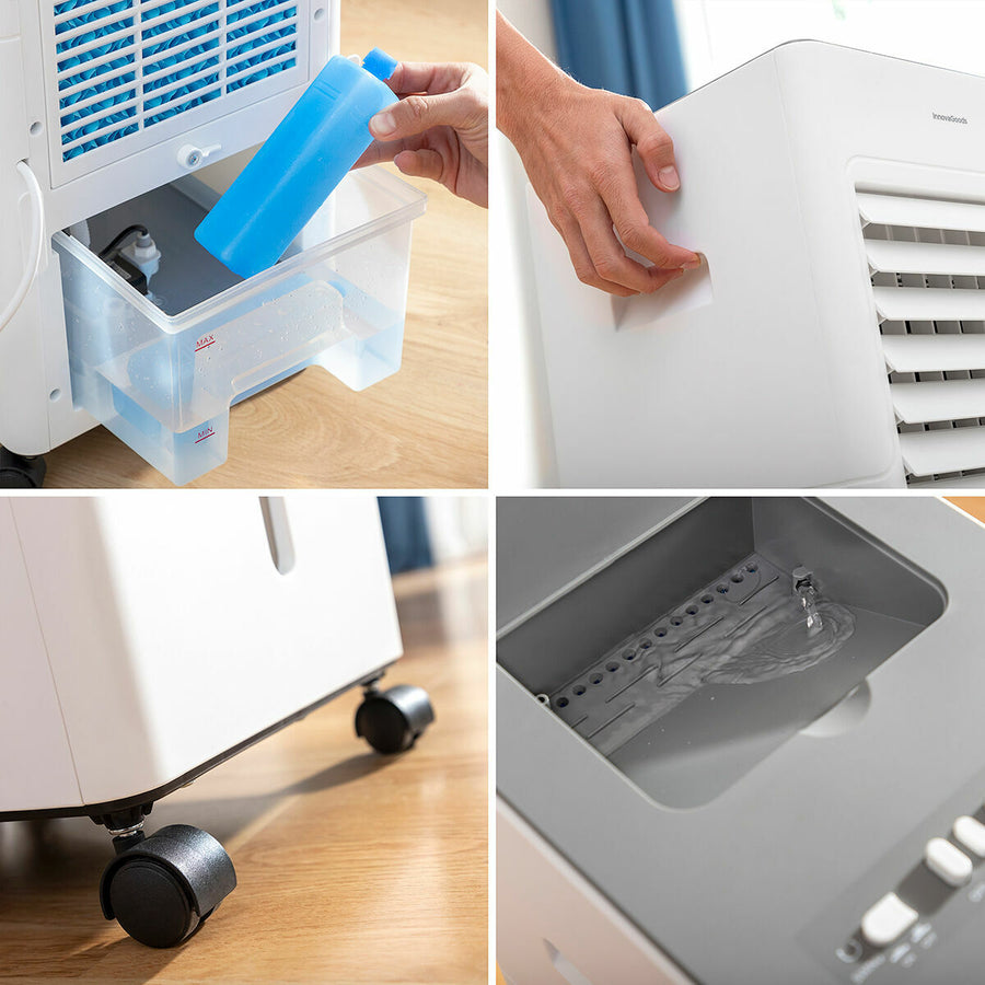 Climatizador Evaporativo Portátil Airvecove InnovaGoods | Enfría, Humidifica y Purifica con Depósito 5 L