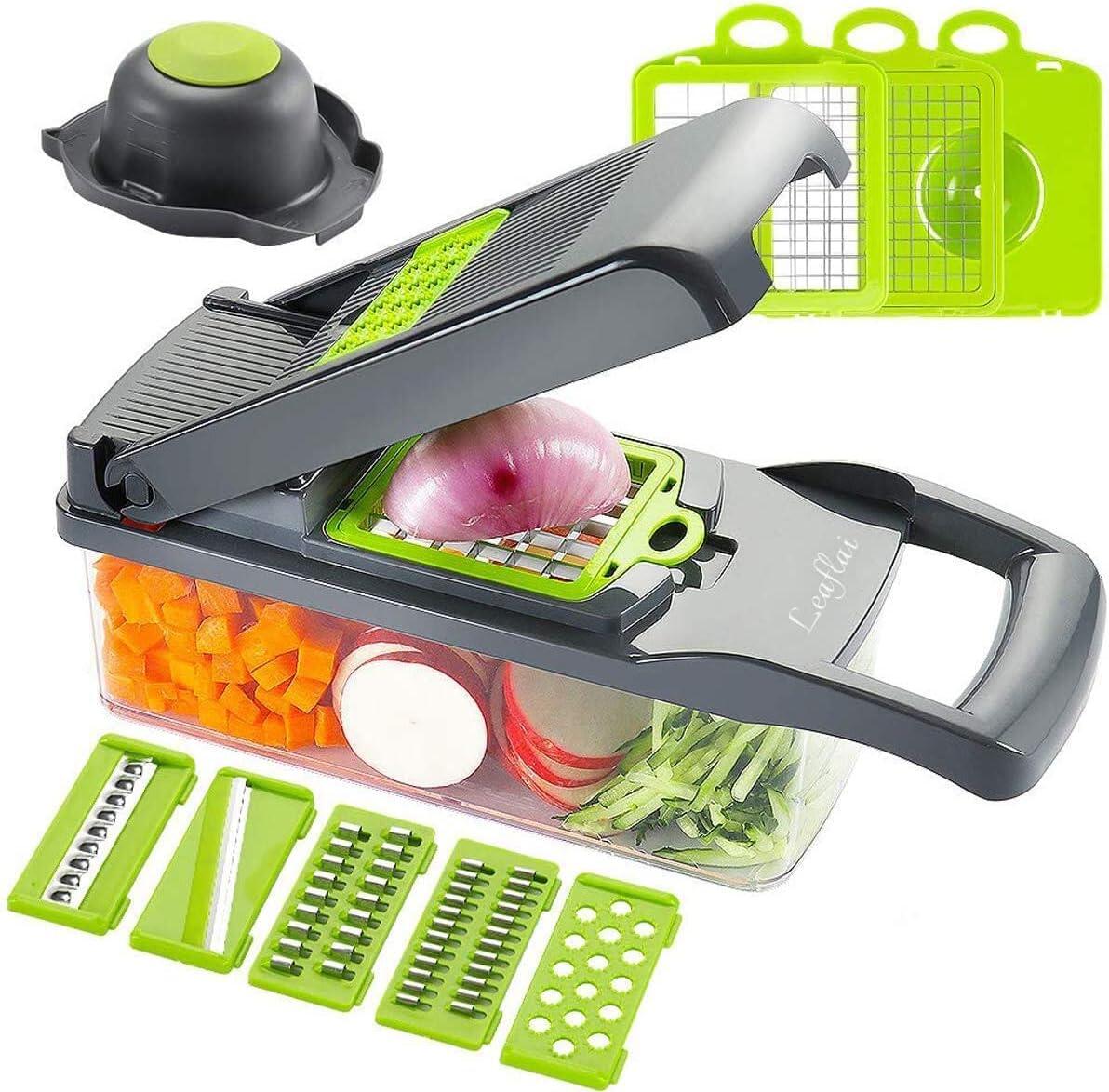 Cortador de Verduras Multifunción 16 en 1 con Mandolina y Cuchillas de Acero Inoxidable