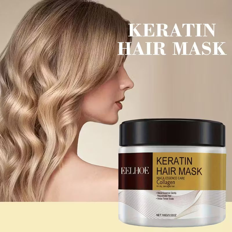 EELHOE Máscara de Keratina - Reparación Profunda, Antiencrespamiento y Brillo Intenso