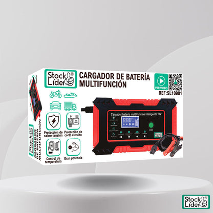 Cargador y Mantenedor de Baterías 12V Multifunción | Carga Rápida 6A y Pantalla LCD