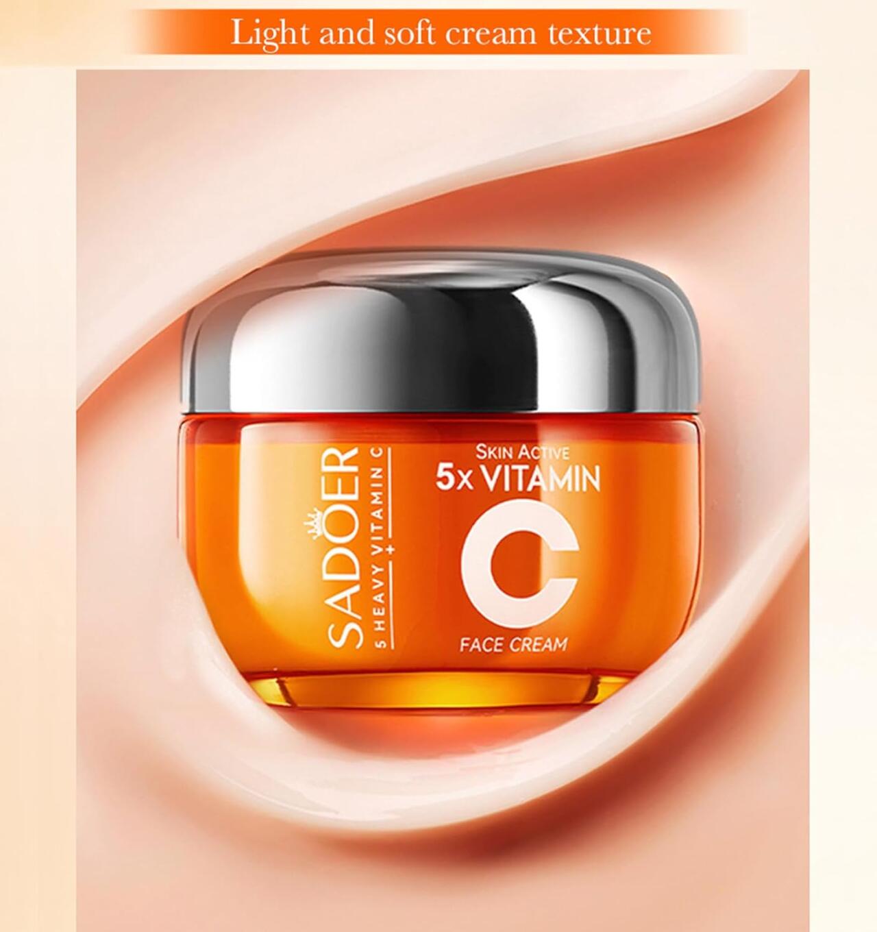 Crema Facial 5 en 1 con Vitamina C y Niacinamida – Efecto Glow Inmediato y Adiós Manchas