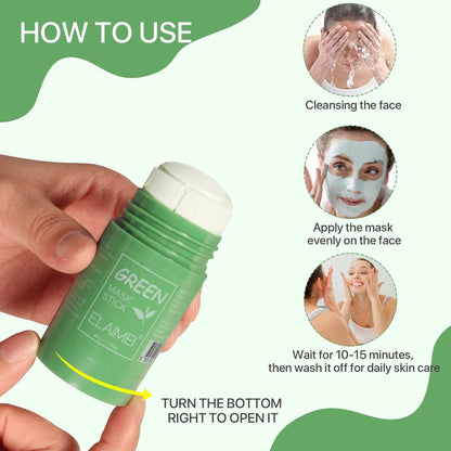 Mascarilla Facial de Té Verde en Barra – Limpieza Profunda, Control de Grasa e Hidratación