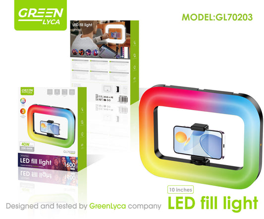 Anillo de Luz RGB de 25 cm Portátil e Inalámbrico | 45 Modos, 40W y Soporte Móvil