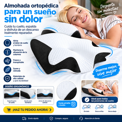 Almohada Ergonómica Cervical de Contorno | Soporte Adaptable para Descanso