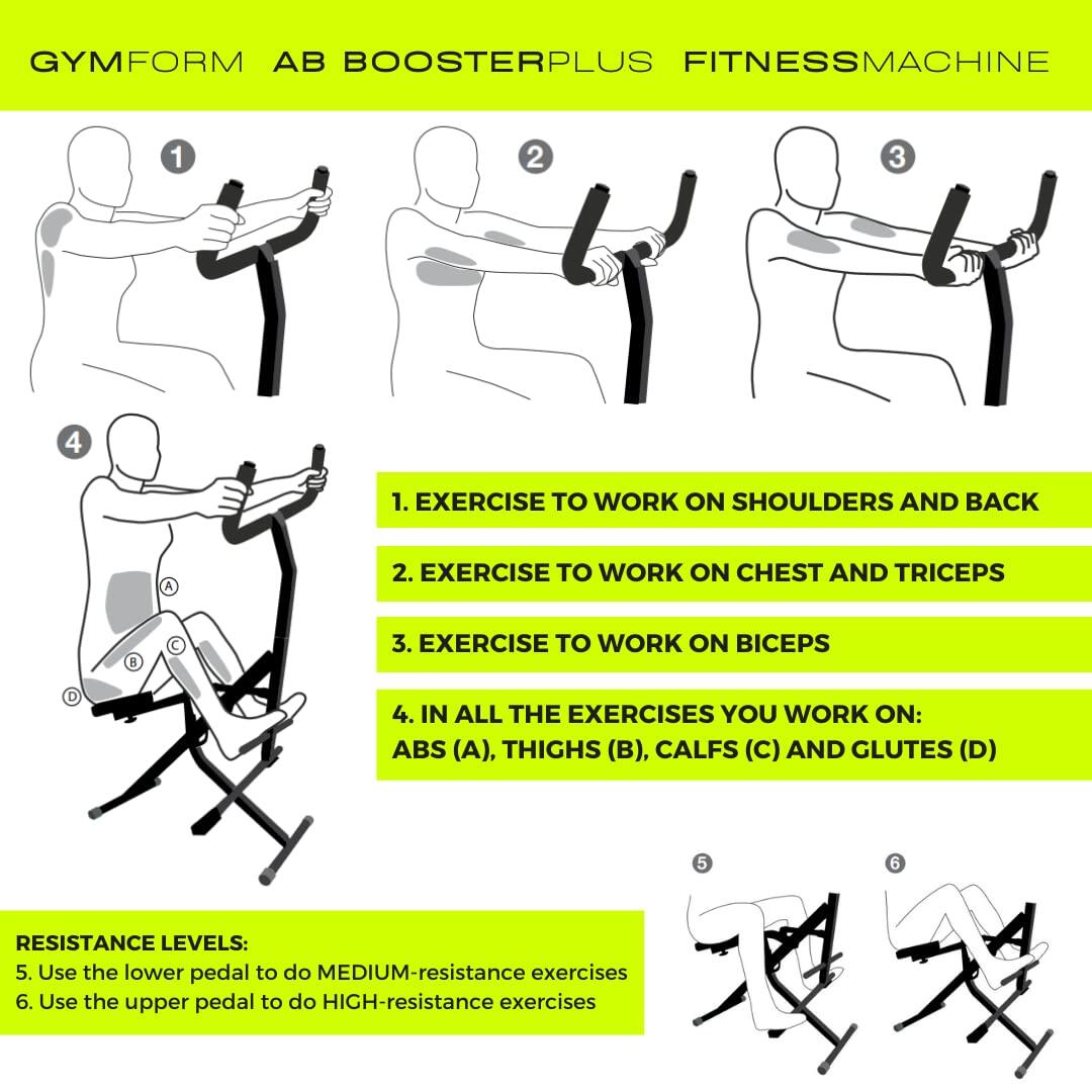 Ab Booster Plus Plegable – Máquina de Cardio y Tonificación para Entrenamiento Completo en Casa