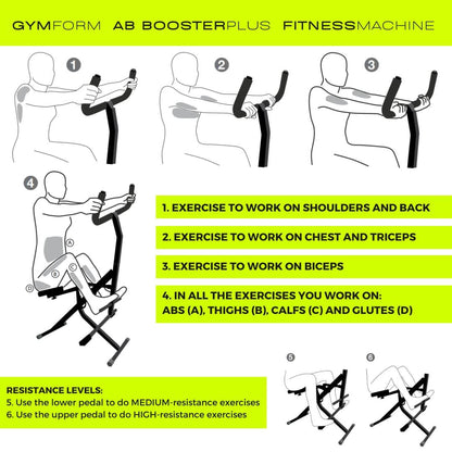 Ab Booster Plus Plegable – Máquina de Cardio y Tonificación para Entrenamiento Completo en Casa