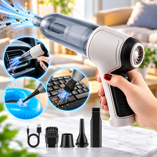 Mini Aspirador de Mano Inalámbrico 4 en 1 – 120W | 9000Pa | Recargable USB