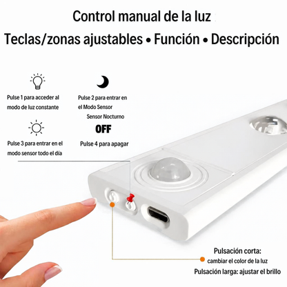 Barra LED Recargable con Sensor de Movimiento e Iluminación Regulable