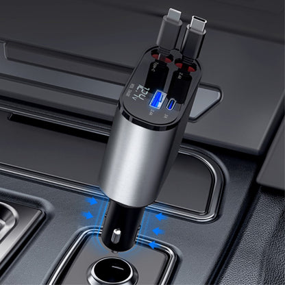 Cargador de Coche Klack 4 en 1 120W Retráctil USB