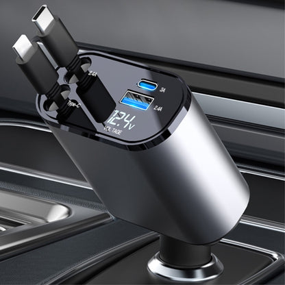 Cargador de Coche Klack 4 en 1 120W Retráctil USB