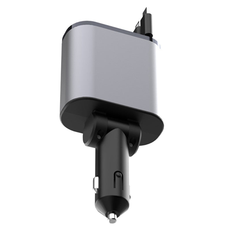 Cargador de Coche Klack 4 en 1 120W Retráctil USB