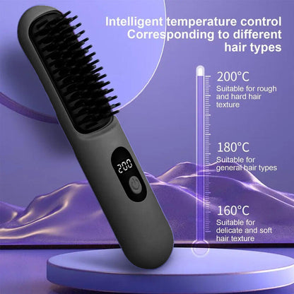 Cepillo Inalámbrico Alisador de Pelo – Liso Perfecto sin Cables, Donde Quieras