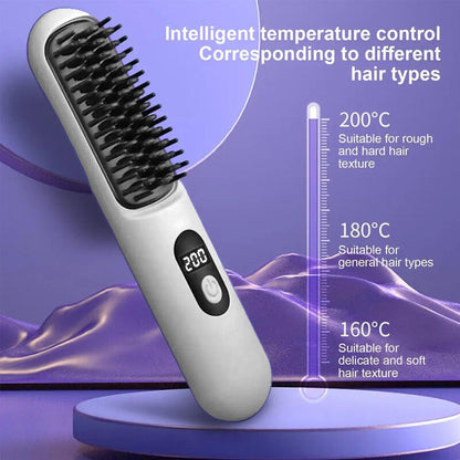 Cepillo Inalámbrico Alisador de Pelo – Liso Perfecto sin Cables, Donde Quieras