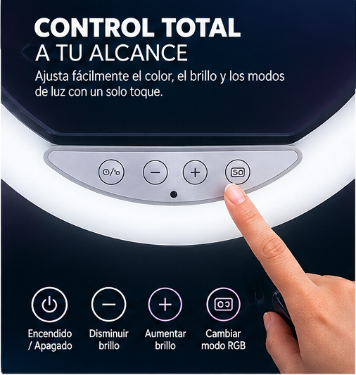 Anillo de Luz LED RGB de 45 cm con Soporte Extensible | Vídeos y Fotos Impecables