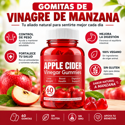 Gomitas de Vinagre de Manzana Extra Fuerza (Metabolismo y Digestión) – 60 Gomitas