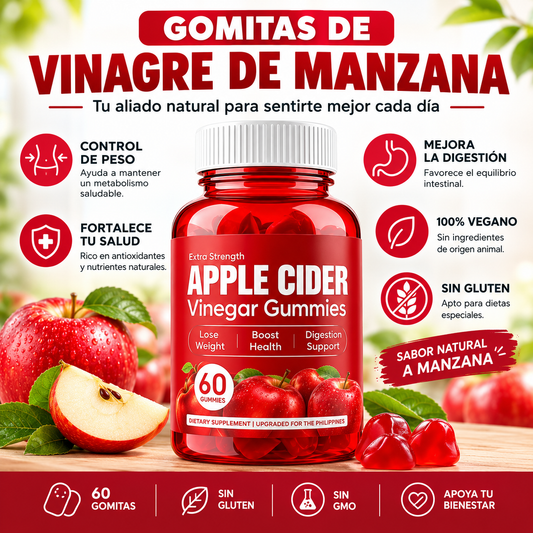 Gomitas de Vinagre de Manzana Extra Fuerza (Metabolismo y Digestión) – 60 Gomitas