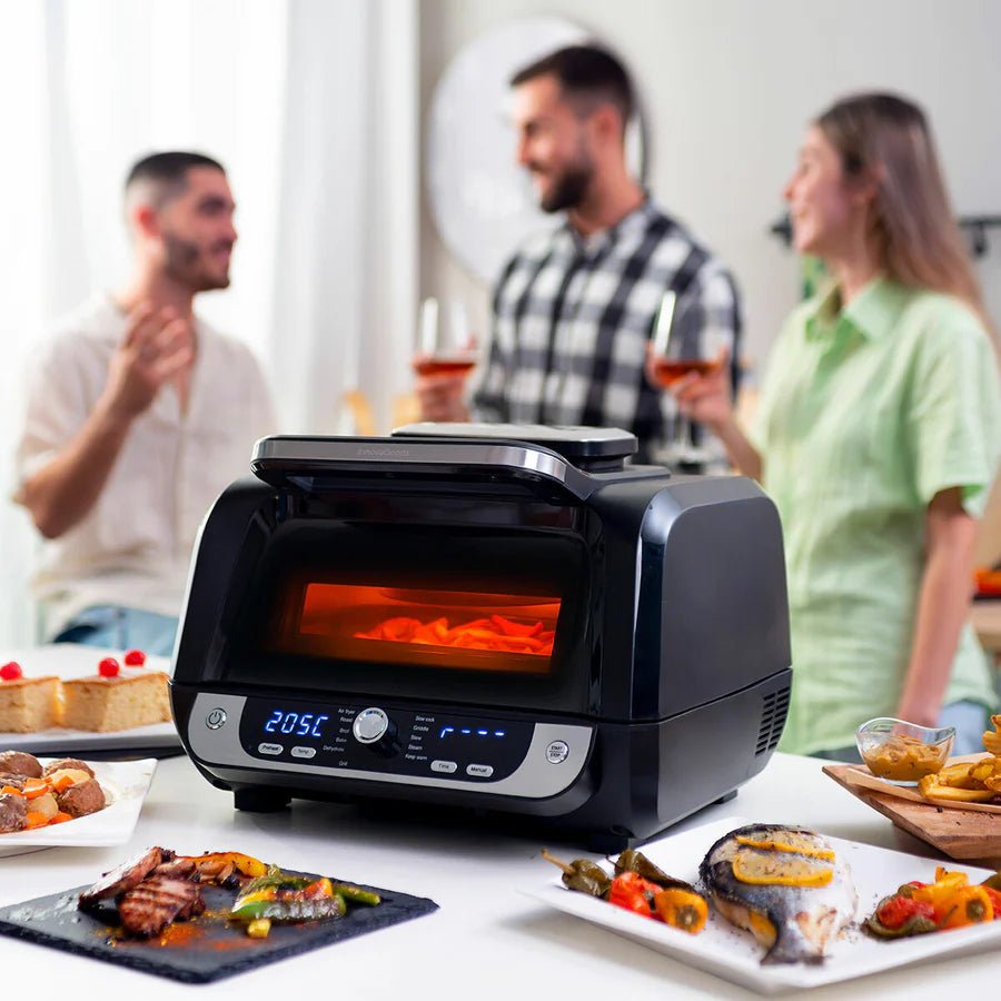 Freidora de Aire con Grill, Accesorios y Recetario Fryinn 12 - in - 1 6000 Negro Acero 3400 W 6 L - innovagizmo.com