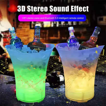 Cubeta de Hielo LED + Altavoz Bluetooth - Con Luces LED