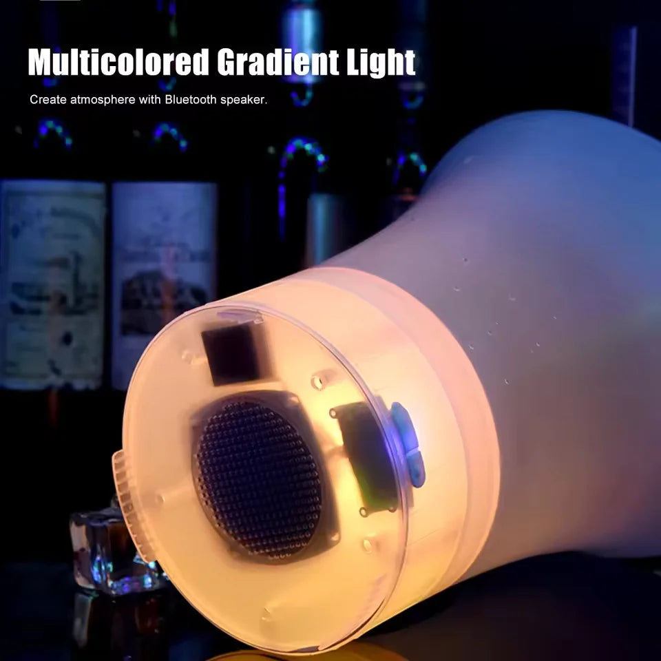 Cubeta de Hielo LED + Altavoz Bluetooth - Con Luces LED