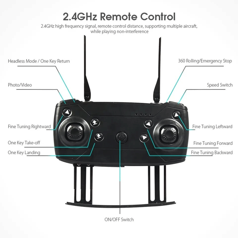 Dron Plegable 4K con Cámara Dual y Modo Headless – Vuelo Estable para Principiantes