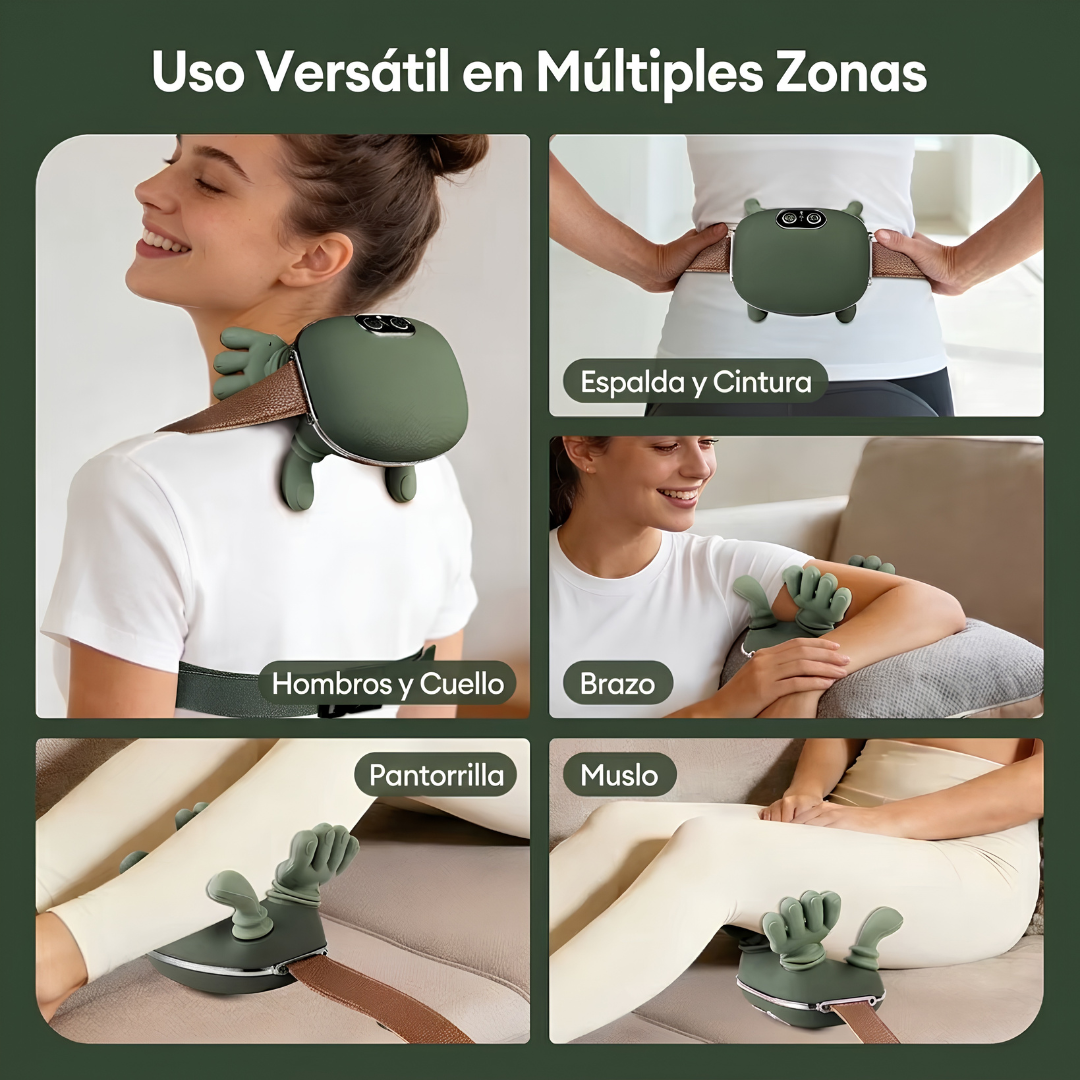 Masajeador 4D para Cuello y Espalda con Calor, Luz Roja y Batería Recargable