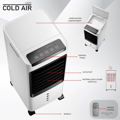 Climatizador Portátil 3 en 1 Starlyf®: Enfriador, Humidificador y Purificador de Aire