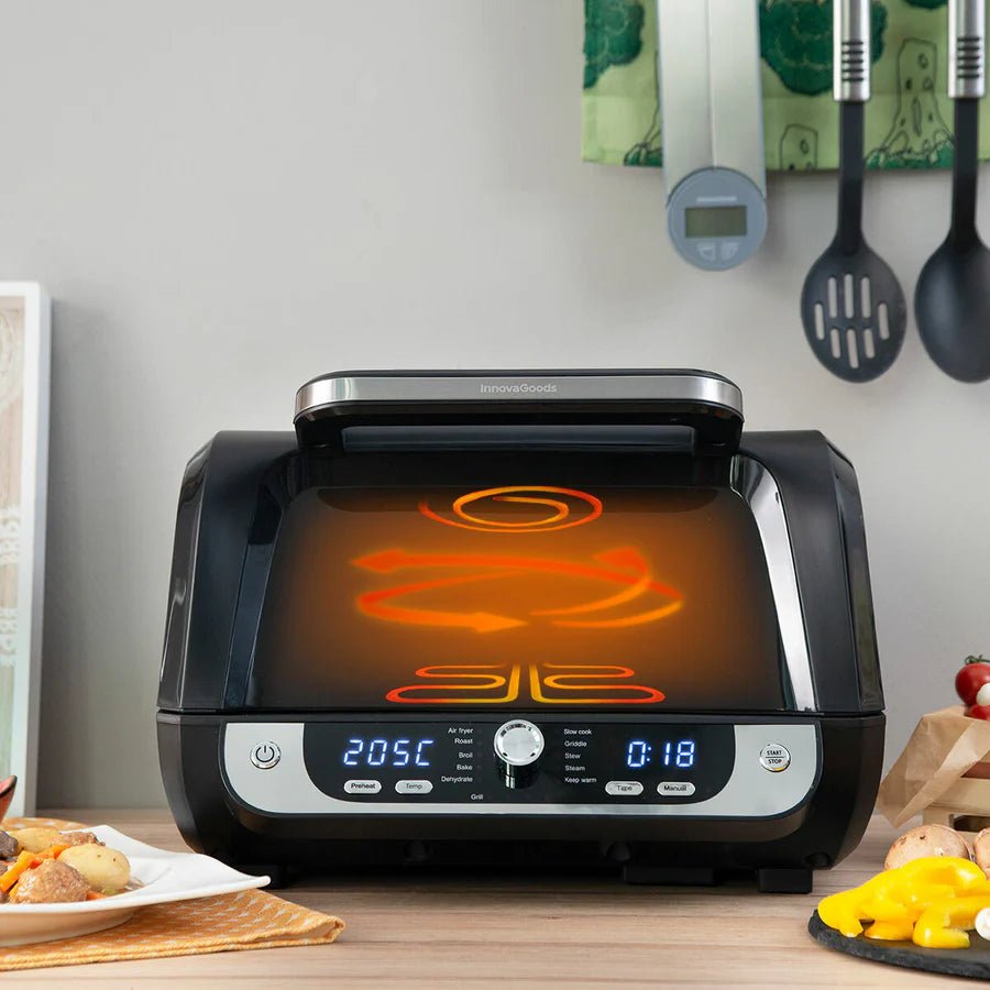 Freidora de Aire con Grill, Accesorios y Recetario Fryinn 12 - in - 1 6000 Negro Acero 3400 W 6 L - innovagizmo.com
