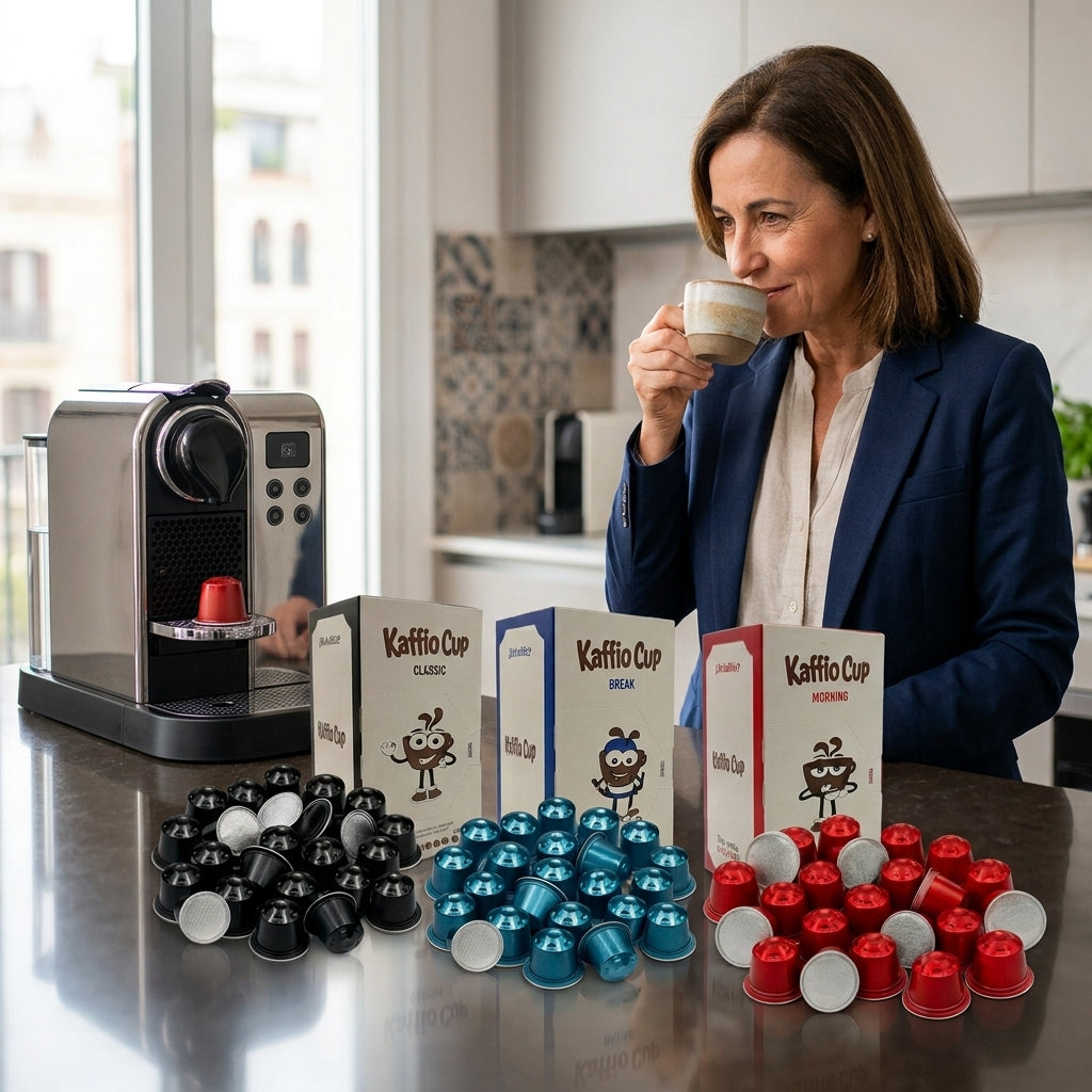 Cápsulas de Café Kaffio Cup | Pack 20 Unidades – Extra Intenso, Intenso o Equilibrado