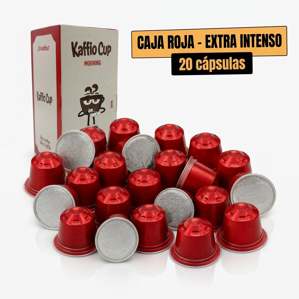 Cápsulas de Café Kaffio Cup | Pack 20 Unidades – Extra Intenso, Intenso o Equilibrado