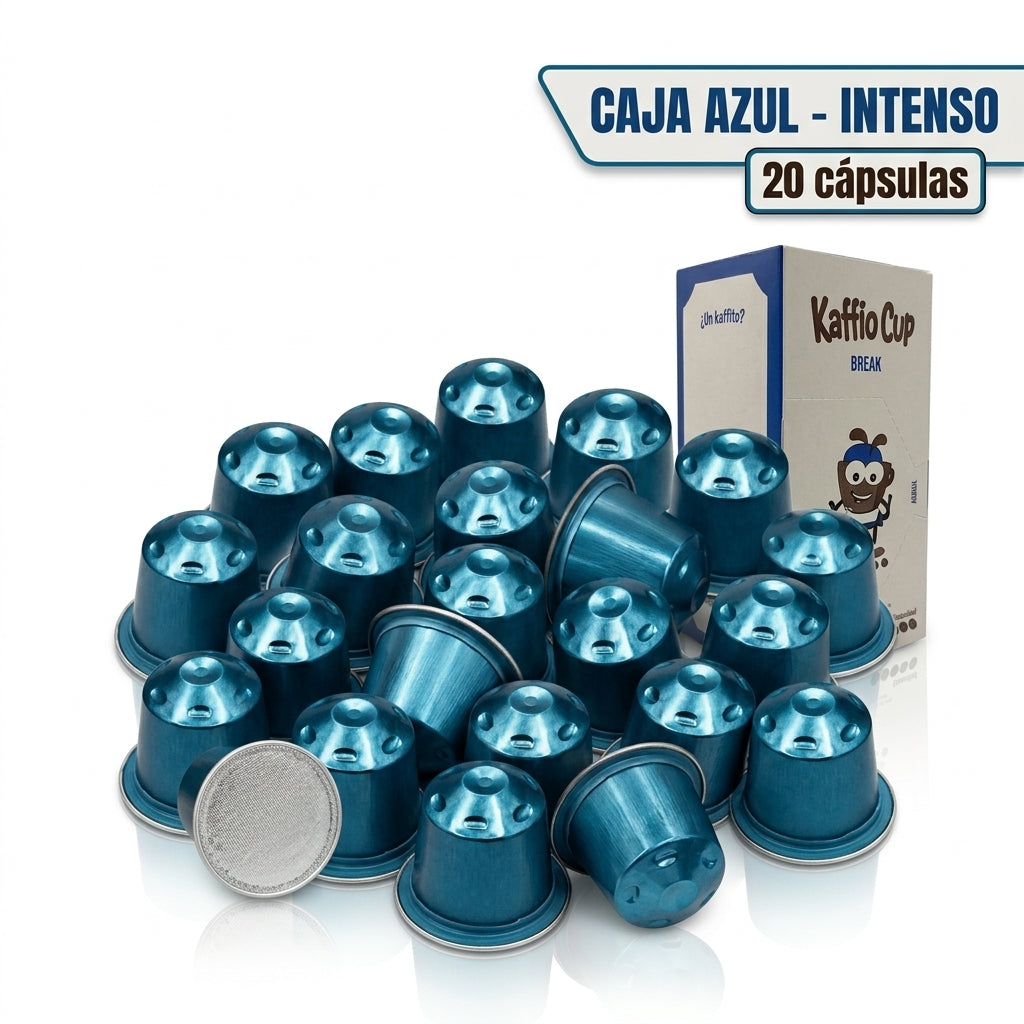 Cápsulas de Café Kaffio Cup | Pack 20 Unidades – Extra Intenso, Intenso o Equilibrado