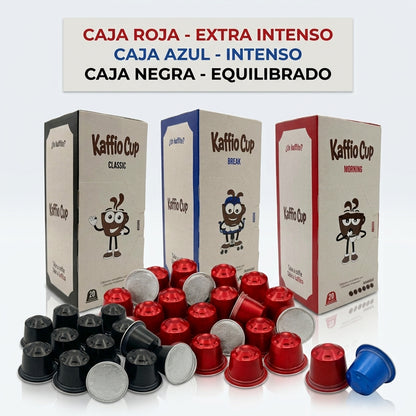 Cápsulas de Café Kaffio Cup | Pack 20 Unidades – Extra Intenso, Intenso o Equilibrado