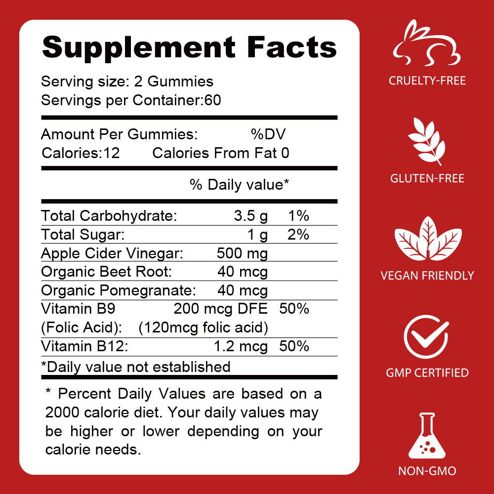 Gomitas de Vinagre de Manzana Extra Fuerza (Metabolismo y Digestión) – 60 Gomitas