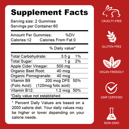 Gomitas de Vinagre de Manzana Extra Fuerza (Metabolismo y Digestión) – 60 Gomitas