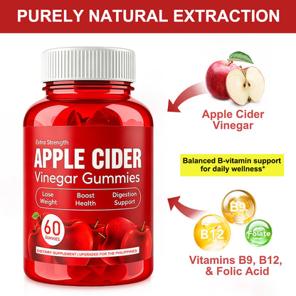 Gomitas de Vinagre de Manzana Extra Fuerza (Metabolismo y Digestión) – 60 Gomitas