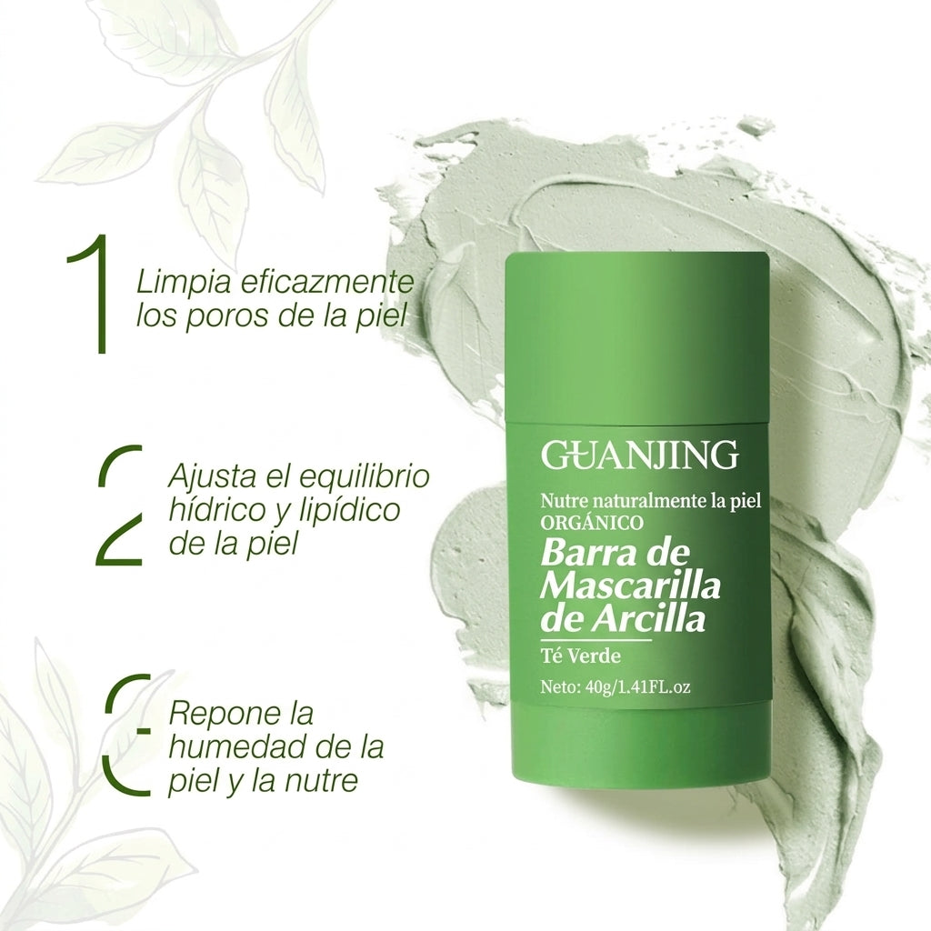 Mascarilla Facial de Té Verde en Barra – Limpieza Profunda, Control de Grasa e Hidratación