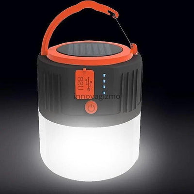 LÁMPARA LED RECARGABLE CON PANEL SOLAR Y USB - Lámpara Led recargable con panel solar by innovagizmo.com - Iluminación